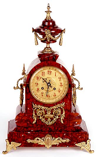 FRENCH MARBLE AND GILT BRONZE MANTLE CLOCK, by Crucifix, 21 Sebastapol, Paris, — Antique Clocks Price Guide
