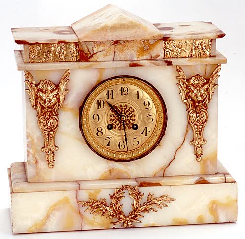MARBLE AND GILT-METAL MANTLE CLOCK, French, c.1900, — Antique Clocks Price Guide