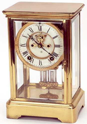 AN AMERICAN CRYSTAL REGULATOR SHELF CLOCK, Ansonia Clock Co., New York, c.1900, — Antique Clocks Price Guide