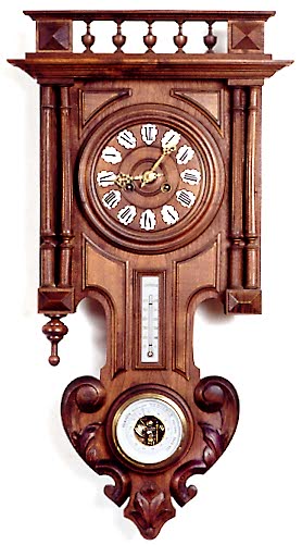 WALL CLOCK-BAROMETER-THERMOMETER, German, c.1919-1933, — Antique Clocks Price Guide