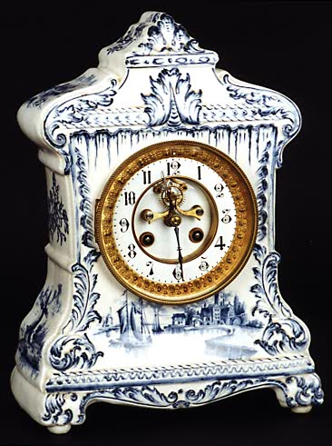 A DUTCH PORCELAIN MANTLE CLOCK, circa 1900, — Antique Clocks Price Guide