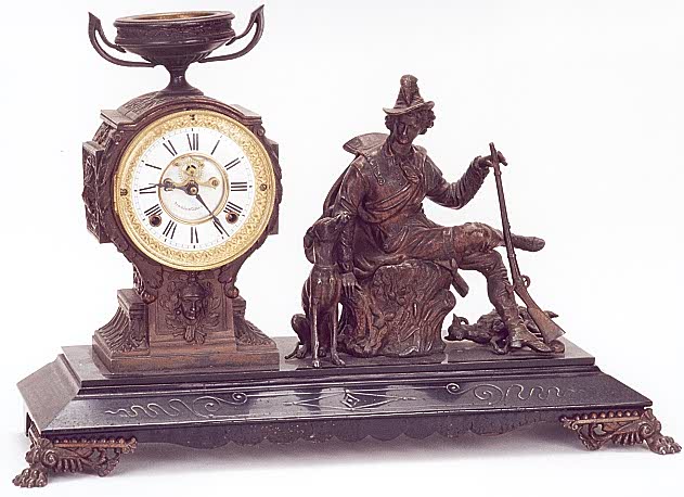 AN AMERICAN STATUE CLOCK, New Haven Clock Co., c.1900; — Antique Clocks Price Guide