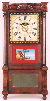 EMPIRE MAHOGANY CONNECTICUT SHELF CLOCK, Birge, Mallory & Co., Bristol, Conn., c.1835, — Antique Clocks Price Guide