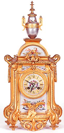 FRENCH GILT METAL MANTLE CLOCK, — Antique Clocks Price Guide