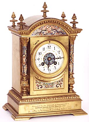 PRESENTATION FRENCH MANTLE CLOCK, — Antique Clocks Price Guide