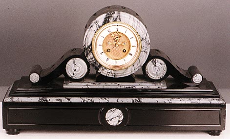 FRENCH MARBLE MANTLE CLOCK, — Antique Clocks Price Guide