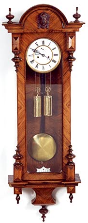 TWO-WEIGHT REGULATOR WALL CLOCK, Gustav Becker Clock Co., serial No.904135, German, c.1891; — Antique Clocks Price Guide