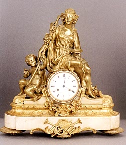 FRENCH GILT AND MARBLE MANTLE CLOCK, 19th century, — Antique Clocks Price Guide