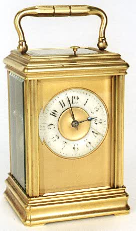 NINETEENTH CENTURY BRASS CARRIAGE CLOCK. — Antique Clocks Price Guide