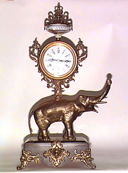 A FIGURAL BRASS ELEPHANT TABLE LAMP, — Antique Clocks Price Guide