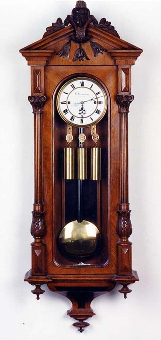 THREE-WEIGHT GRANDE SONNERIE WALL CLOCK, Amstetten, Austria, late 19th century, — Antique Clocks Price Guide