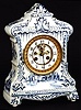 A DUTCH PORCELAIN MANTLE CLOCK, circa 1900,