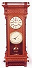 VICTORIAN DOUBLE-DIAL CALENDAR WALL CLOCK, Waterbury Clock Co., Waterbury, Connecticut, late 19th century;