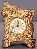 FRENCH GILT METAL DESK CLOCK.