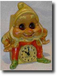 Figural blinking eye "Dwarf" novelty clock, c. 1930 — Antique Clocks Price Guide