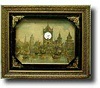 Musical picture frame clock, German c1900