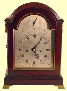 A small mahogany bracket clock with verge escapement, — Antique Clocks Price Guide