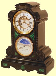Black marble clock with Brocot — Antique Clocks Price Guide