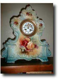 French china cased shelf clock, S. Marti, Paris, c. 1890 — Antique Clocks Price Guide