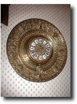 French embossed brass gallery wall clock, circa 1895 — Antique Clocks Price Guide