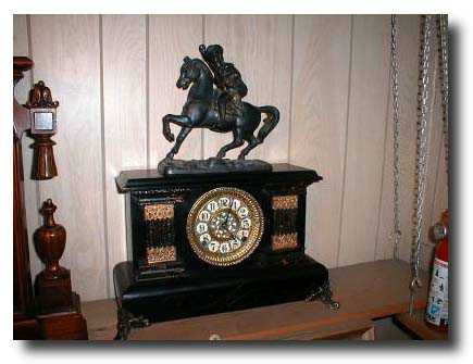 Gilbert Clock Co. Black Mantle Clock, circa 1903 — Antique Clocks Price Guide