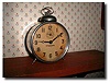 Tin alarm clock circa 1857-80