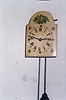 German miniature wood plate wall clock.