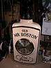 Replica of OLD MR BOSTON whiskey bottle with 8-day clock by Gilbert Clock Co.