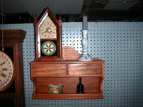 Shelf with "What-Not" subsidiary shelf — Antique Clocks Price Guide