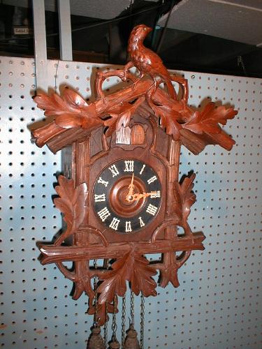 Deeply carved Black Forest Wall Clock. — Antique Clocks Price Guide