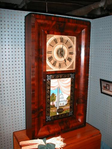 8-day time and strike OG clock with very early brass movement by Hiram Welton, Plymouth, Connecticut. — Antique Clocks Price Guide