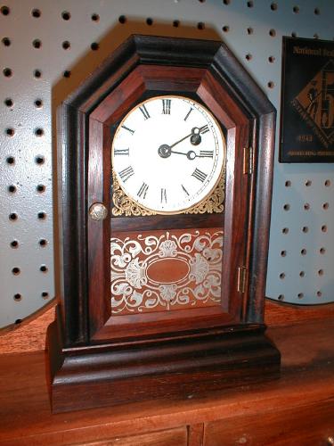 Cottage clock by Atkins Clock Company, Bristol, Connecticut ca 1859. — Antique Clocks Price Guide