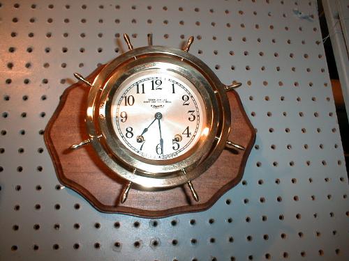 7 Jeweled ships clock with 8-day ship's bell striking system. — Antique Clocks Price Guide