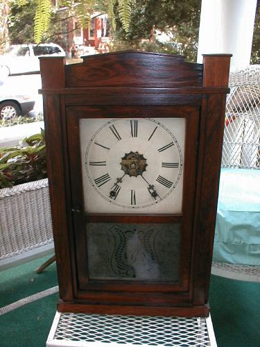 Gilbert 8-day column and splat mantel clock. — Antique Clocks Price Guide