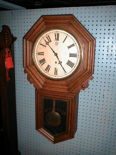 Octagon drop 'schoolhouse clock'. — Antique Clocks Price Guide