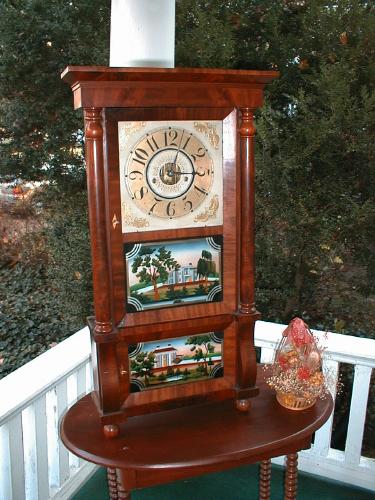 Column and cornice triple decker shelf clock. — Antique Clocks Price Guide