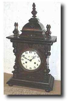 Junghans Three Finial Bracket Clock in walnut case, c. 1885 — Antique Clocks Price Guide