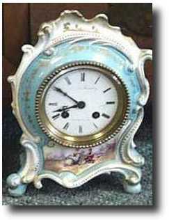 French "Sevres" porcelain mantel clock, c. 1860 - 70 — Antique Clocks Price Guide