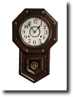 Miniature Schoolhouse Clock-time and strike — Antique Clocks Price Guide