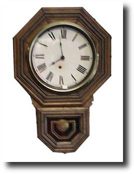 Miniature Oak E. Ingraham Schoolhouse Clock — Antique Clocks Price Guide
