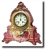 German Porcelain Floral Table Clock