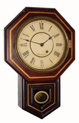 C.1885, Seth Thomas Clock Co., ÒDrop Octagon 10Ó in mahogany, time only, 8-day. — Antique Clocks Price Guide