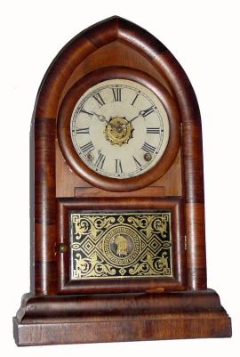 C.1878, E. N. Welch, ÓBEEHIVE or Round Gothic, Òin rosewood with good label superb tablet. — Antique Clocks Price Guide