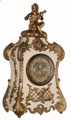 C.1900, F. Kroeber, ÓPompadourÒ enamel over iron clock, 8-day time and strike. — Antique Clocks Price Guide