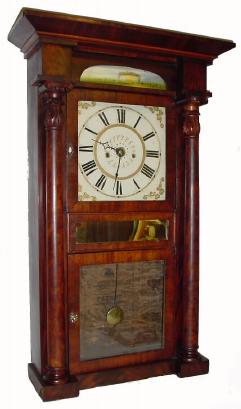 C.1845, Marshall and Adams, Seneca Falls, NY, large Empire style mahogany 2-wt shelf clock. — Antique Clocks Price Guide