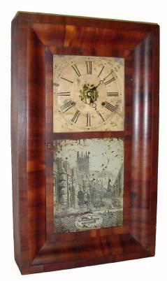 C.1850, George Marsh, Winsted, 30-hour time and strike OG. — Antique Clocks Price Guide