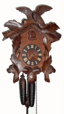 C.1910, American Cuckoo Clock Co, Philada, 30 hour, bird and seven leaf cuckoo clock. — Antique Clocks Price Guide