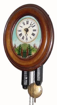 C.1900, German, 30-hour 2-Weight, picture clock. — Antique Clocks Price Guide