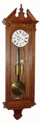 C.1900, Austrian, 2-Weight Vienna Regulator, oak case with porcelain dial. — Antique Clocks Price Guide