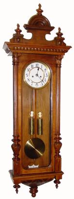 C.1890, German, 2-Weight ÒVienna RegulatorÓ, 8-day time and strike, on straight steel rod in case back. — Antique Clocks Price Guide